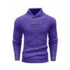 Men's Slim Turtleneck Sweater With Button Design Fashion Casual Solid Color Pullover Top Clothing