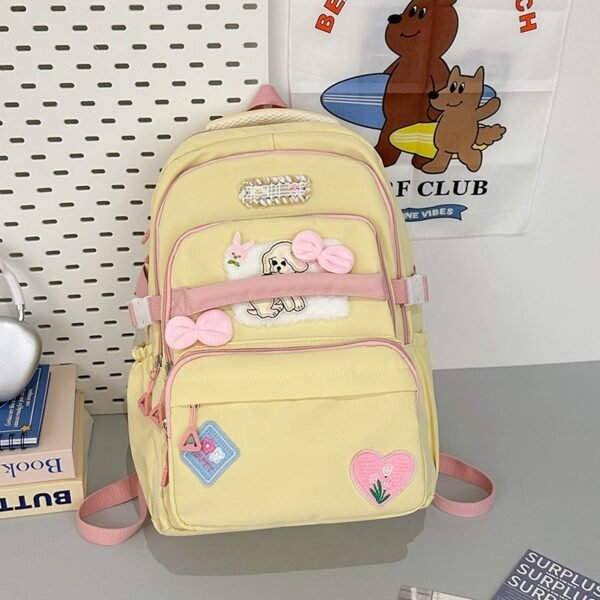 Large Capacity Contrast Color Junior High School University Style Travel Backpack