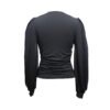 Ladies' Fashionable New Style Low Head Lantern Sleeve Pleated Top Casual V-neck Shirt