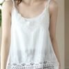 Retro All Cotton Hollow Embroidered Lace Vest