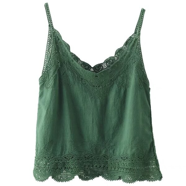 Retro All Cotton Hollow Embroidered Lace Vest