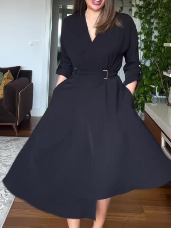 Black Long Sleeve Tunic Dress