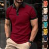 Men's Short Sleeve Business Shirt Summer Casual Polo Shirts