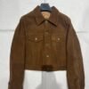 Short Box Retro Leather Coat