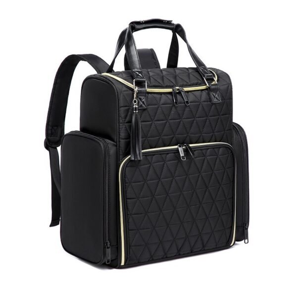 Large Capacity Nail Polish Cosmetic Bag Double Layer Nail Art Storage Tote Shoulders