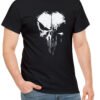 Men's Fashionable Skull Print Sports T-shirt, Summer Casual Elastic Round Neck T-shirt