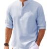 Stand Collar Button Shirt Summer Pineapple Texture Shirt Casual Top Men's Clothing