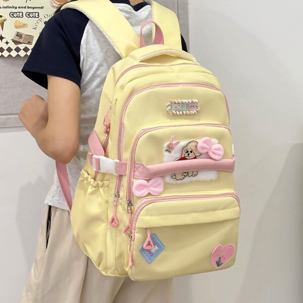 Large Capacity Contrast Color Junior High School University Style Travel Backpack
