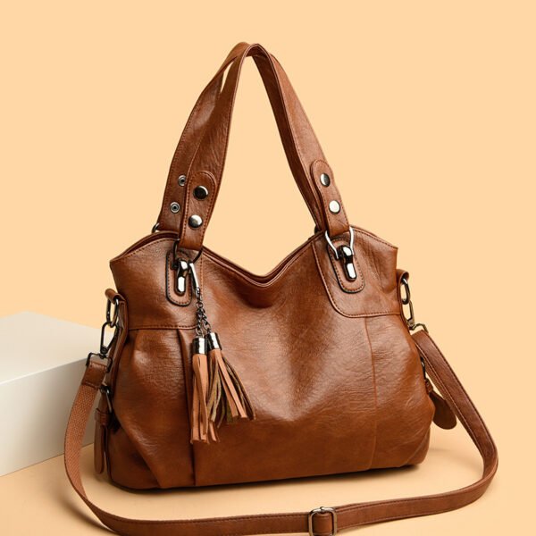 Classic Washed Sheepskin Tassel Bag Texture
