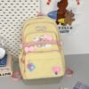 Large Capacity Contrast Color Junior High School University Style Travel Backpack