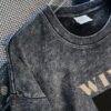 Cotton Washed Distressed T-shirt Round Neck Short Sleeve