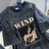 Cotton Washed Distressed T-shirt Round Neck Short Sleeve