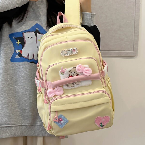 Large Capacity Contrast Color Junior High School University Style Travel Backpack