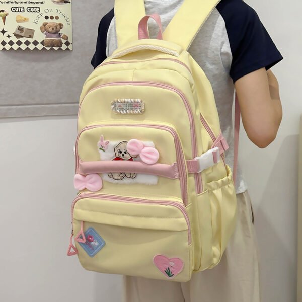 Large Capacity Contrast Color Junior High School University Style Travel Backpack