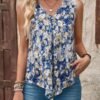Women's V-Neck Casual Sleeveless Summer Top Vest Shirt