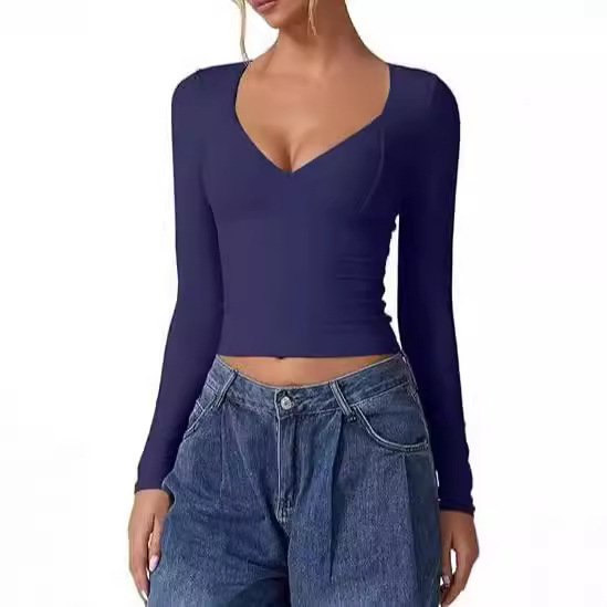 long sleeve v necks t shirts for women: Stylishly Versatile