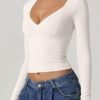long sleeve v necks t shirts for women: Stylishly Versatile