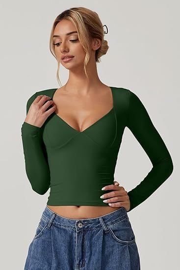 long sleeve v necks t shirts for women: Stylishly Versatile