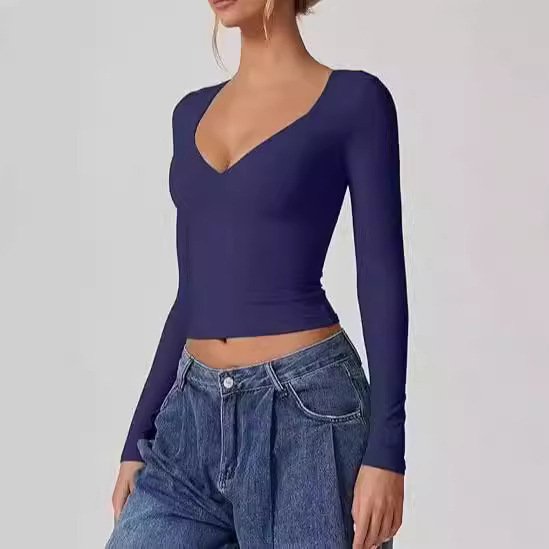 long sleeve v necks t shirts for women: Stylishly Versatile